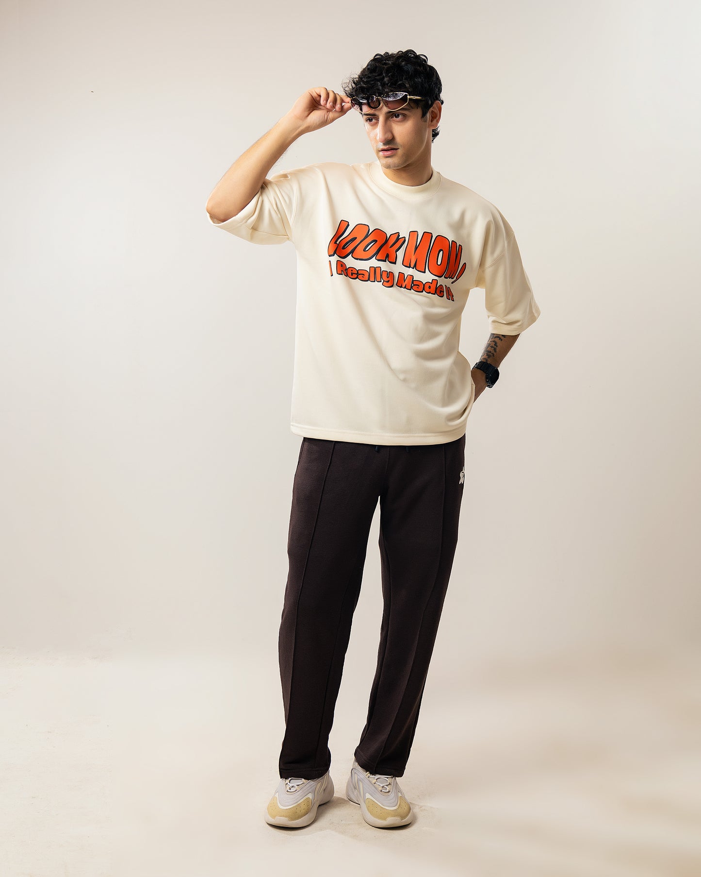 The 'I Made it' Boxy Oversized Tshirt - Oat Milk