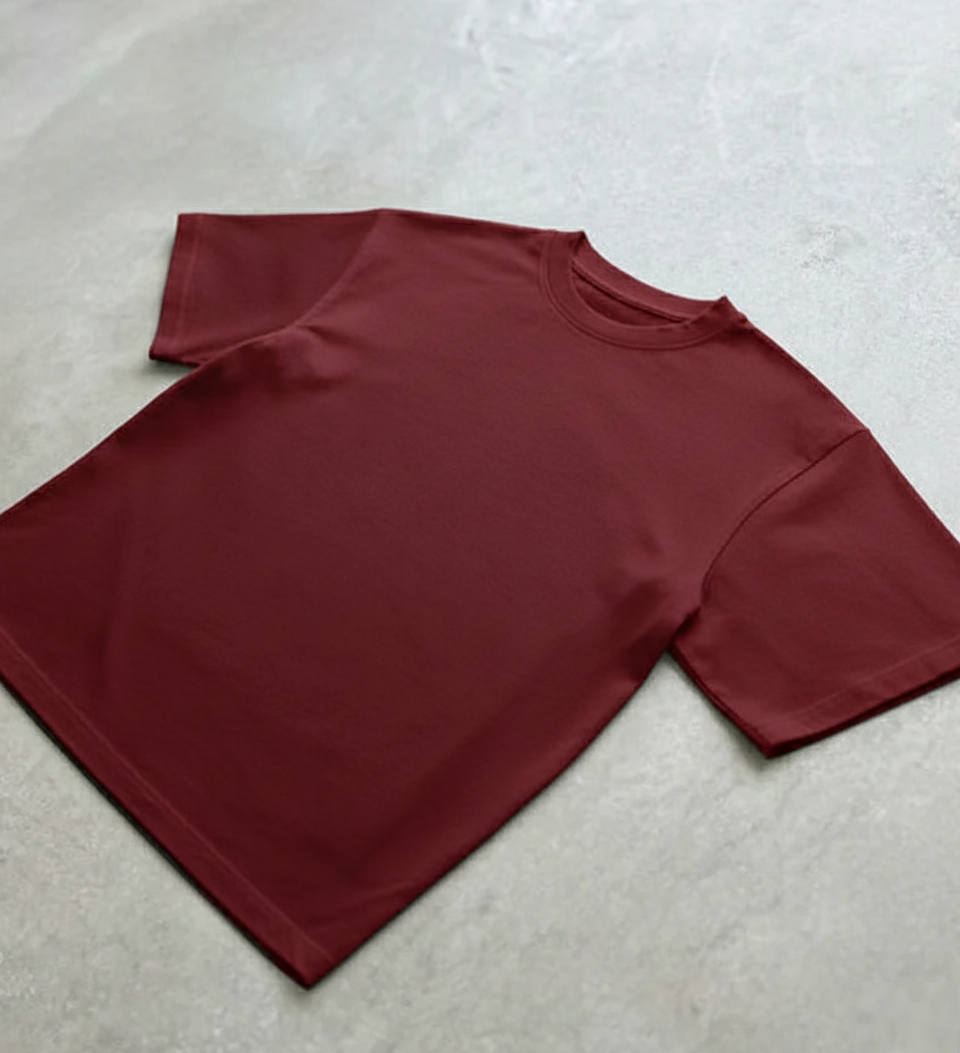 Essential Oversized Tee - Burgundy