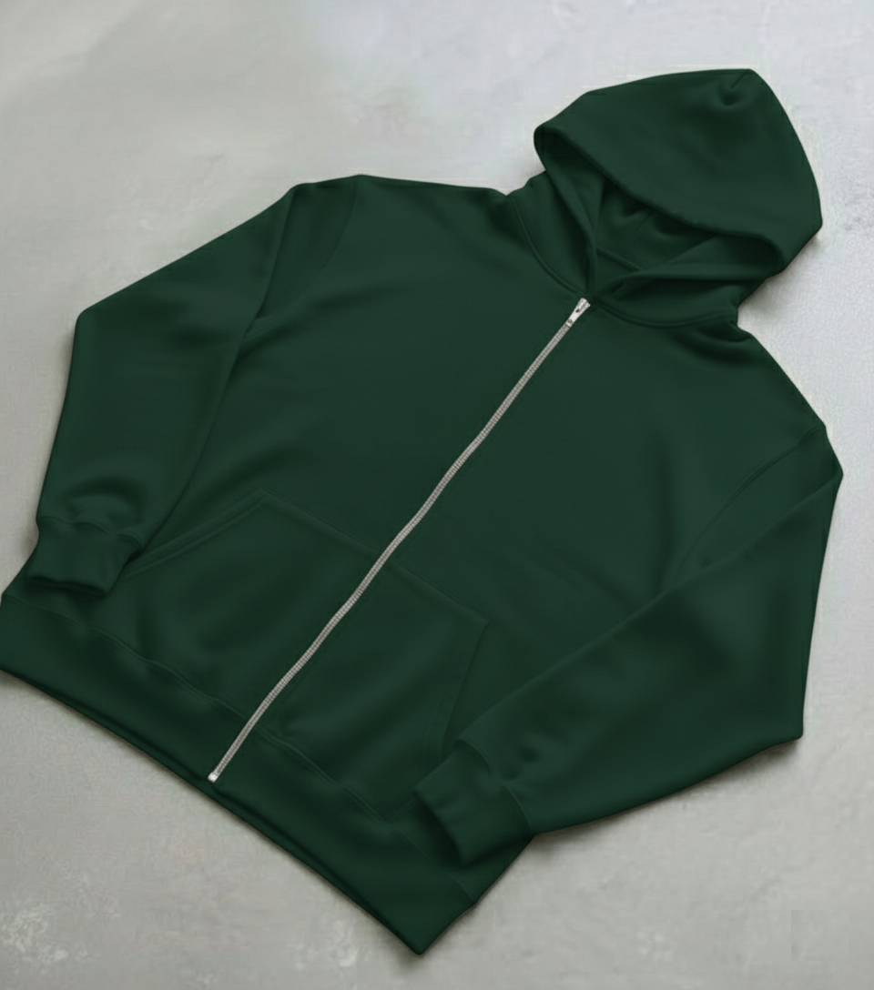Signature Zip up Hoodie - Dark Green