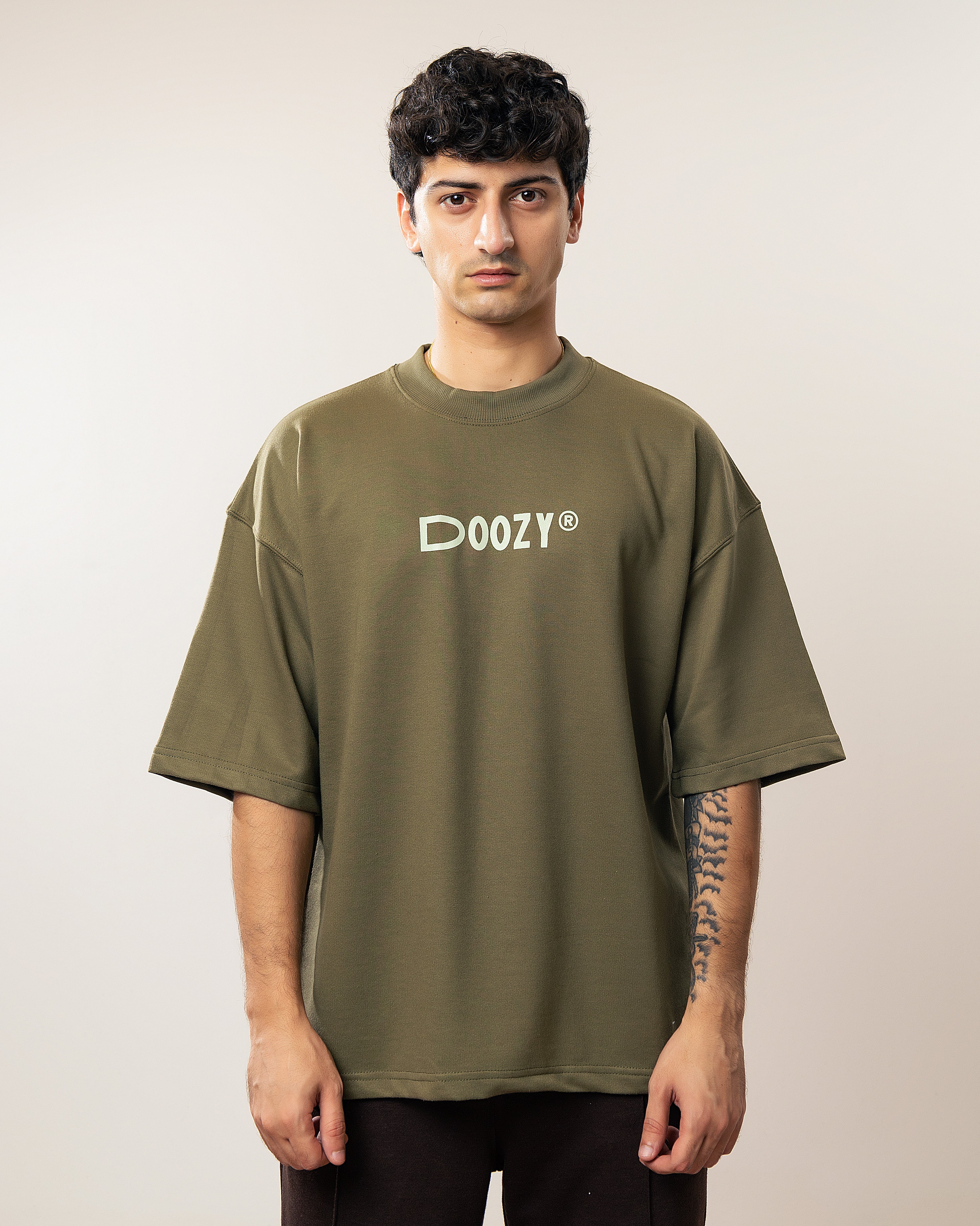 The Money Boxy Fit Tee - Light Olive