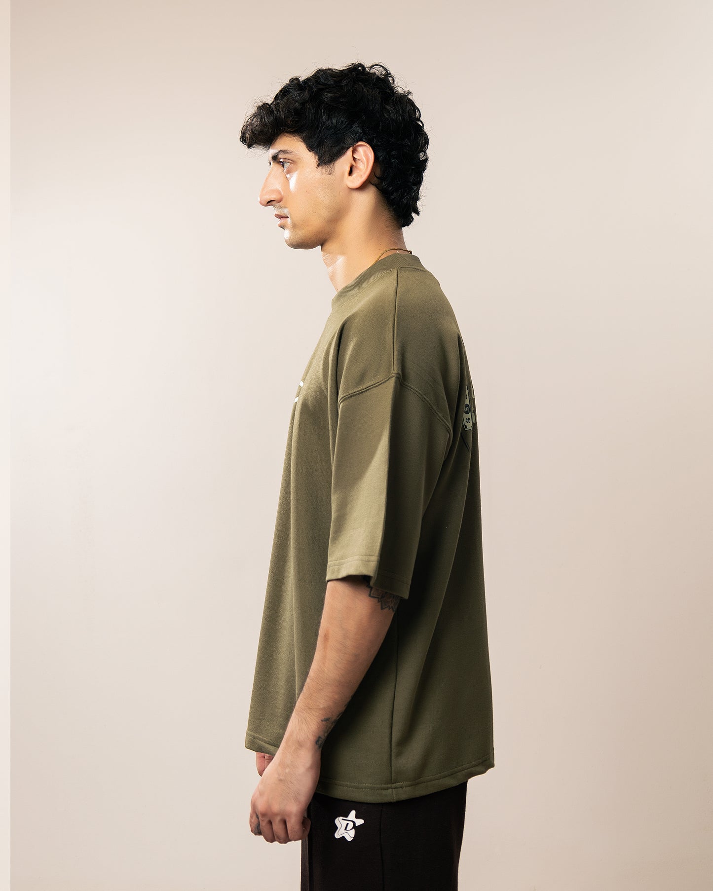 The Money Boxy Oversized T-shirt - Dark Olive