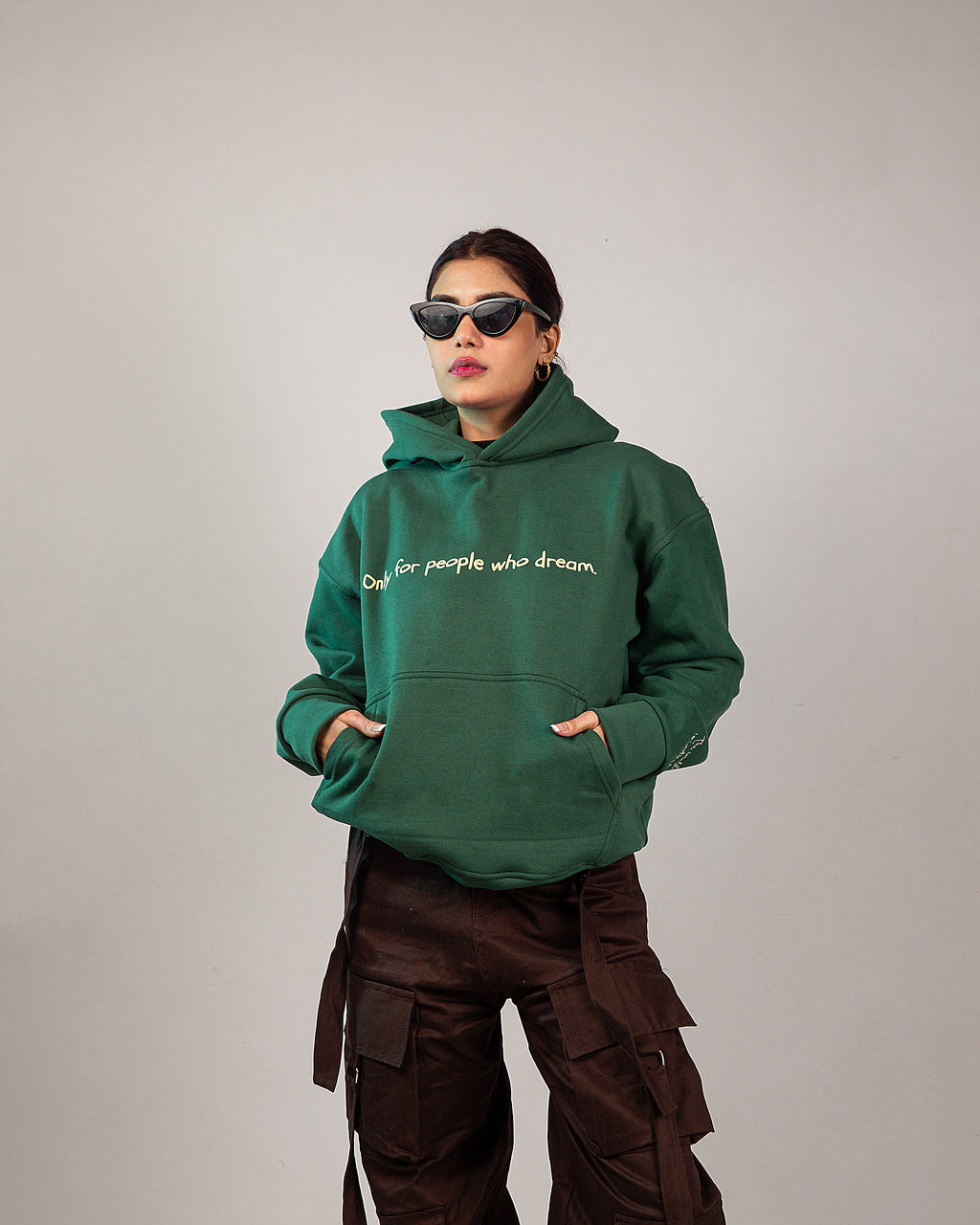 The Dreamers Oversized Hoodie - Bottle Green