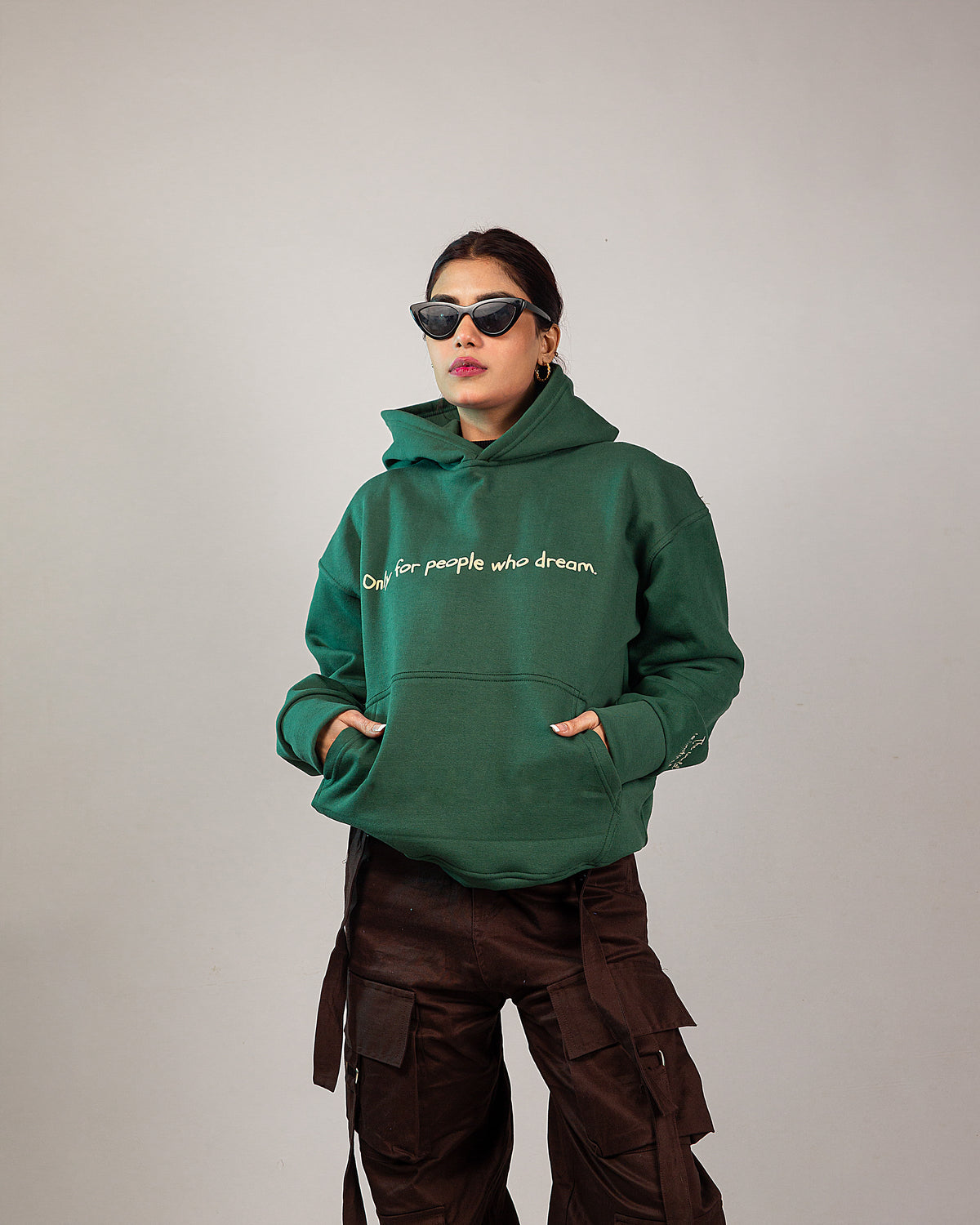 The Dreamers Oversized Hoodie - Bottle Green