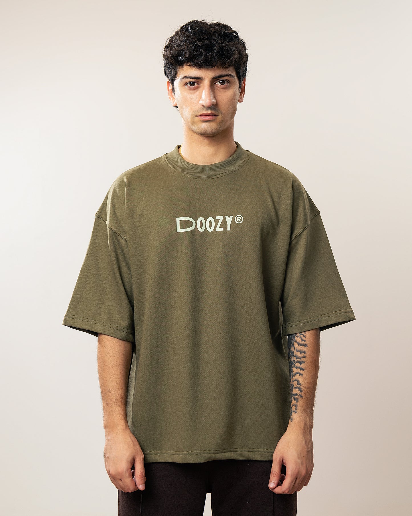 The Money Boxy Oversized T-shirt - Dark Olive