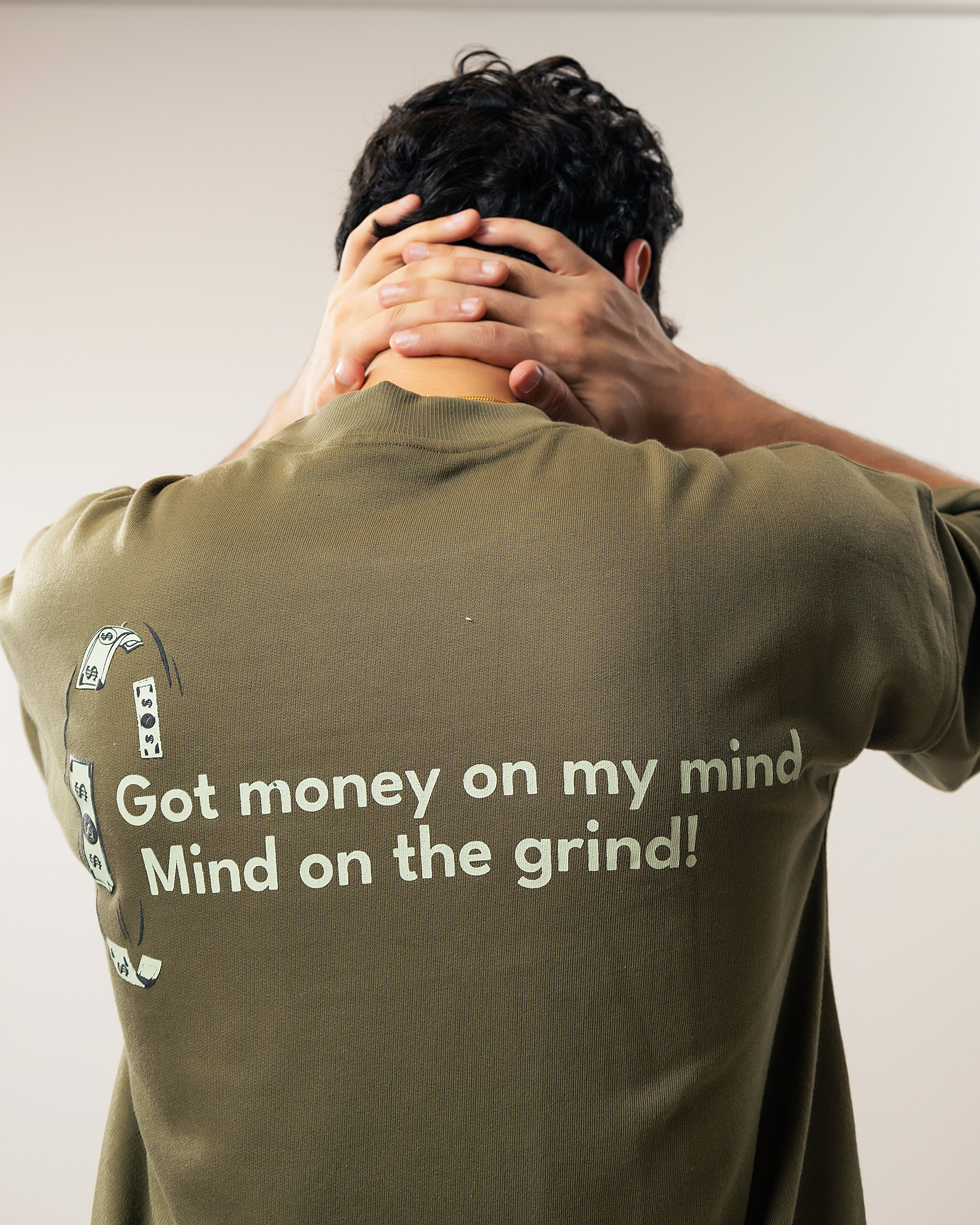 The Money Boxy Fit Tee - Light Olive
