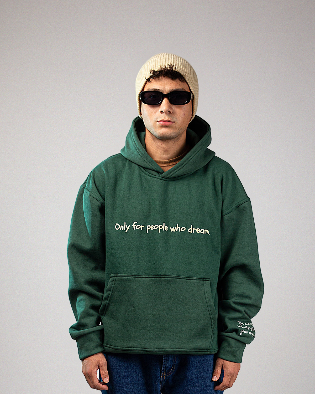 The Dreamers Oversized Hoodie - Bottle Green