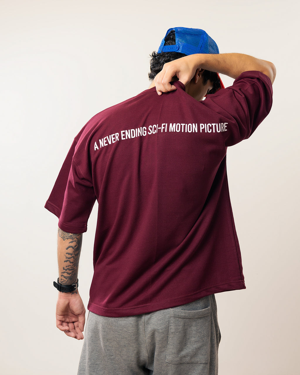 The Cosmic Boxy Fit Tee - Dark Cherry