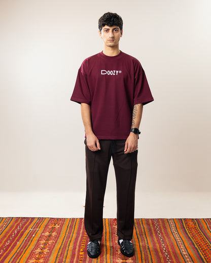 The Cosmic Boxy Oversized Tshirt - Dark Cherry