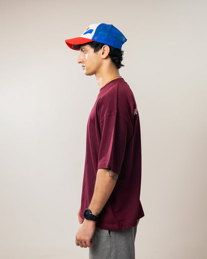 The Cosmic Boxy Oversized Tshirt - Dark Cherry