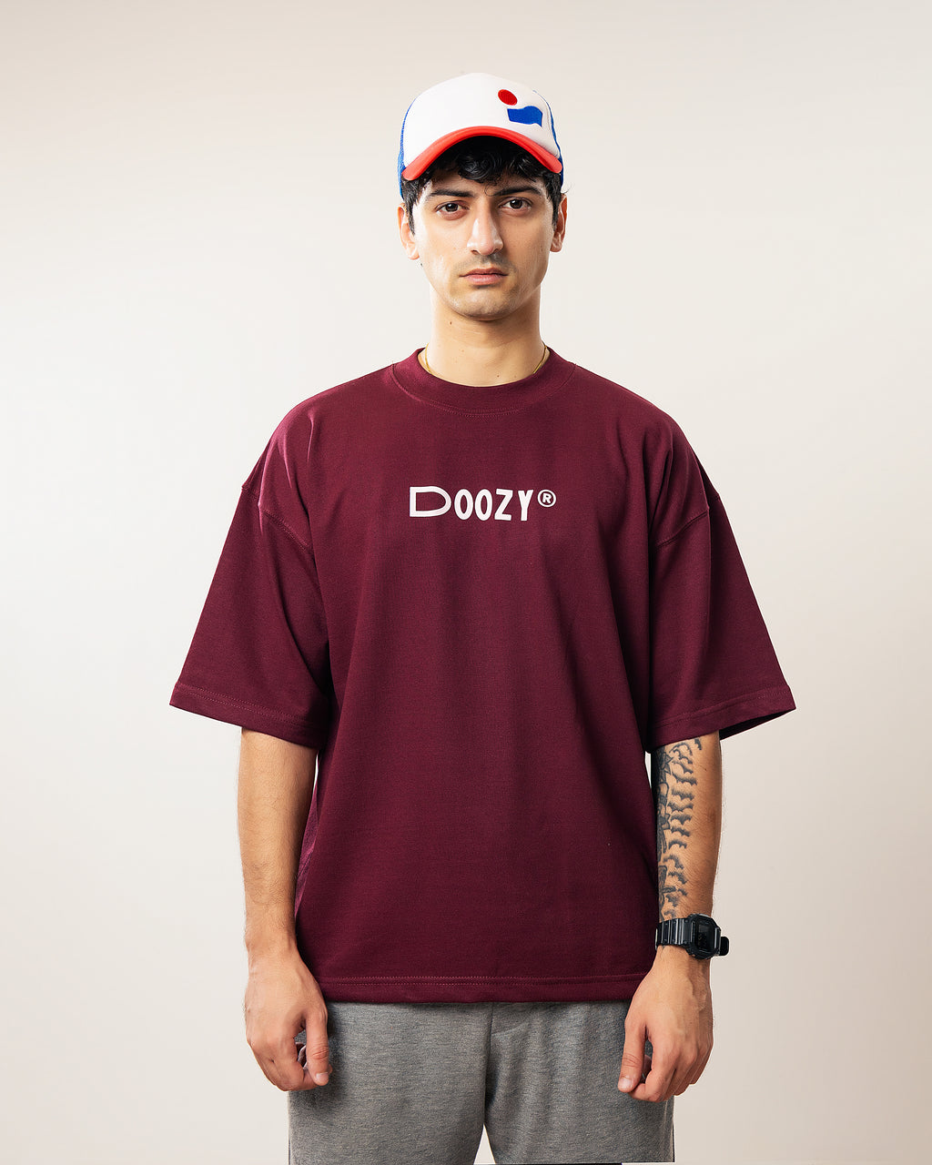 The Cosmic Boxy Fit Tee - Dark Cherry