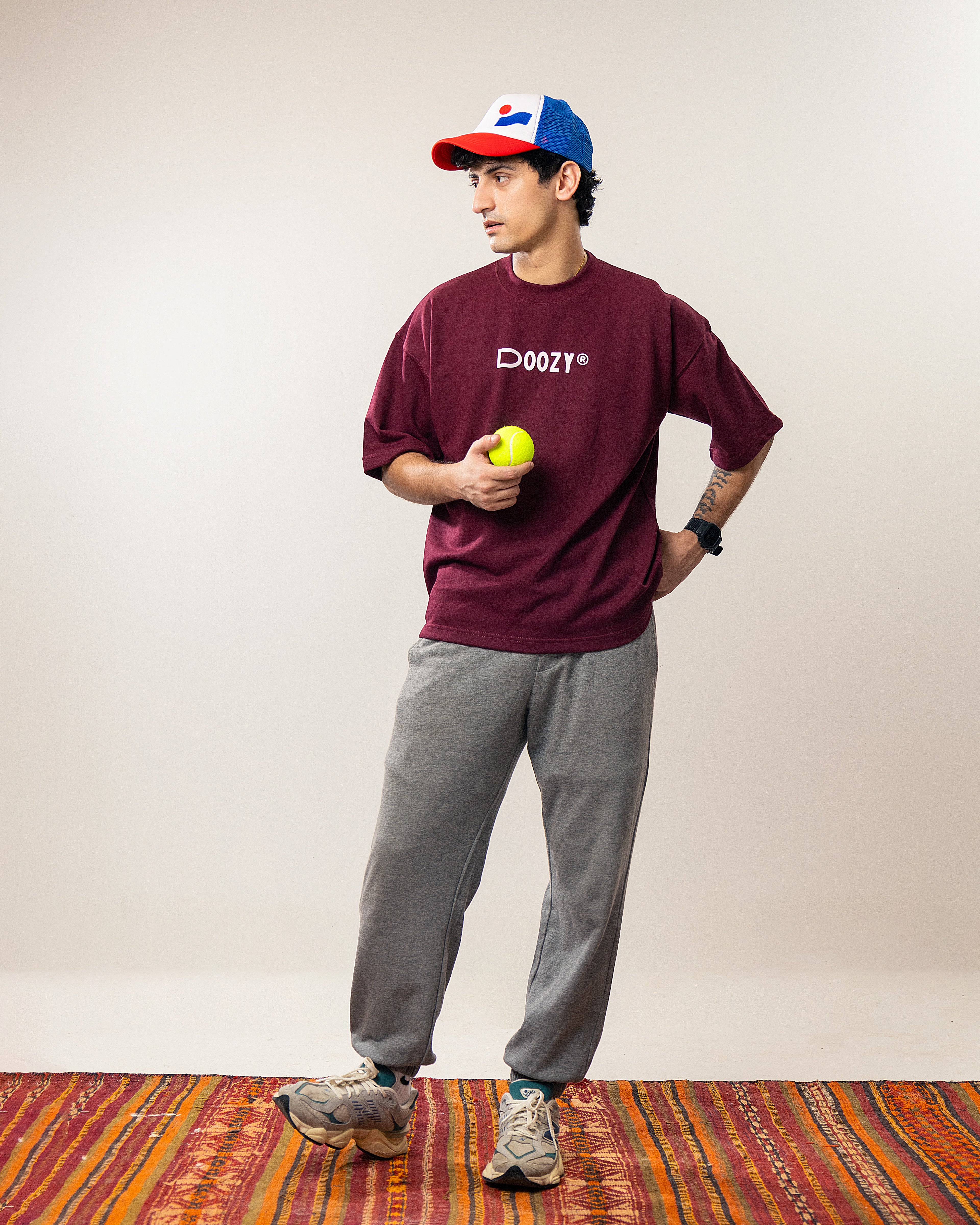 The Cosmic Boxy Fit Tee - Dark Cherry