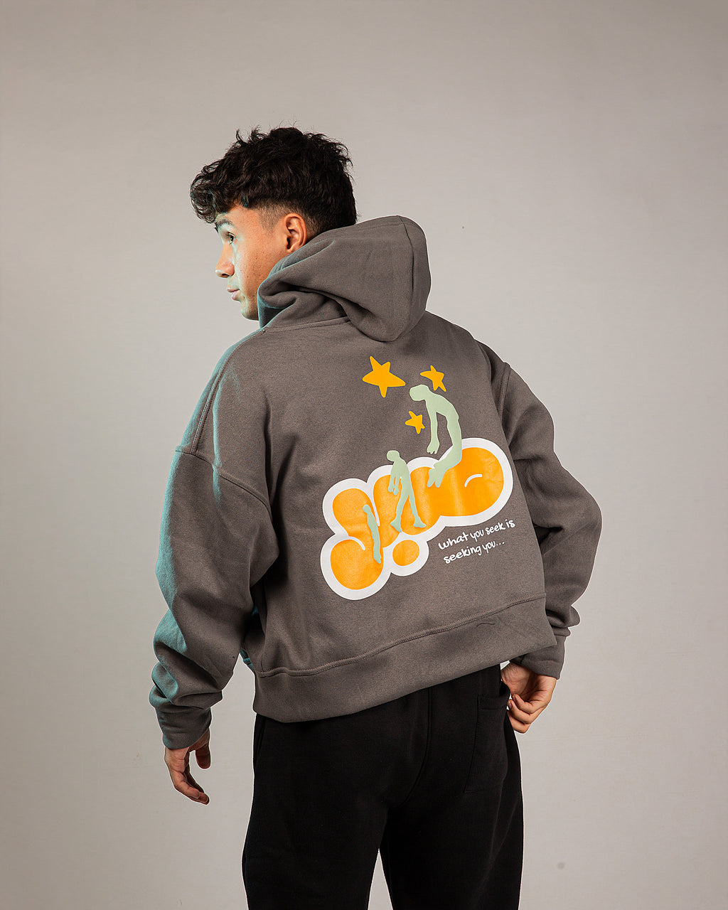 The SABR Cropped Zipper Hoodie - Steel Grey