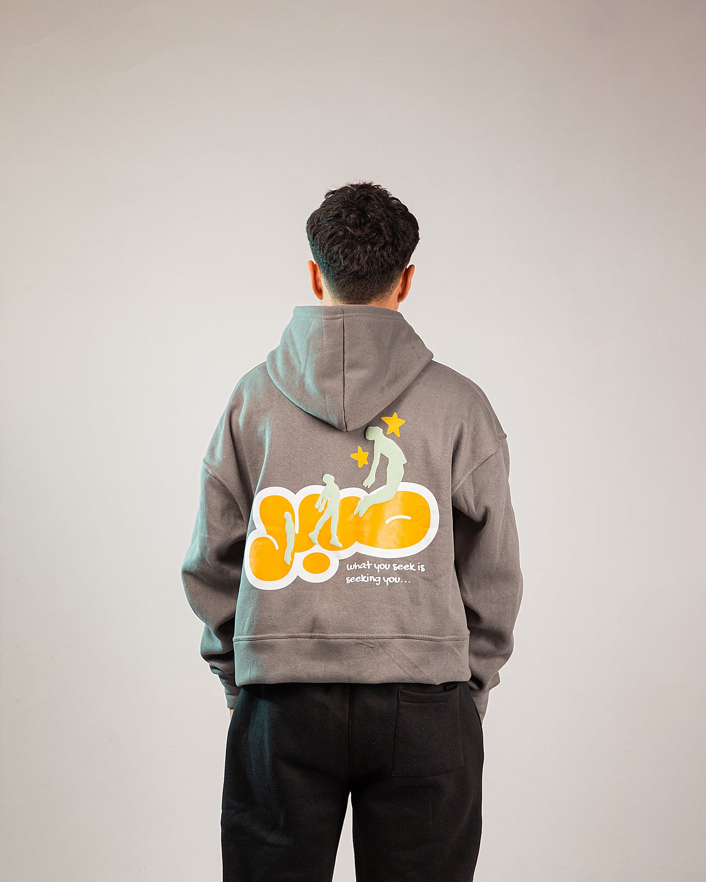 THE SABR CROP HOODIE - Steel Grey
