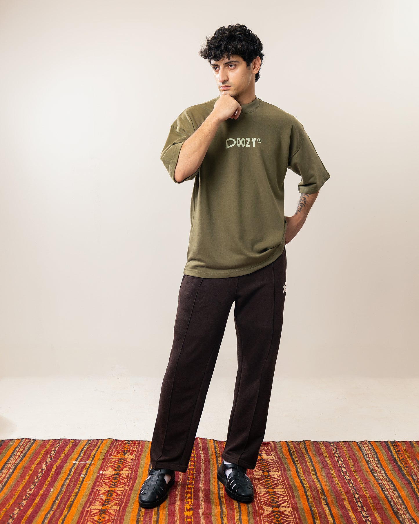 The Money Boxy Oversized T-shirt - Dark Olive