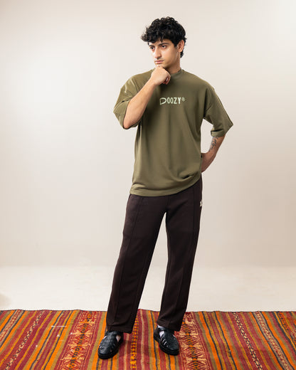 The Money Boxy Oversized T-shirt - Dark Olive