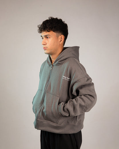 THE SABR CROP HOODIE - Steel Grey