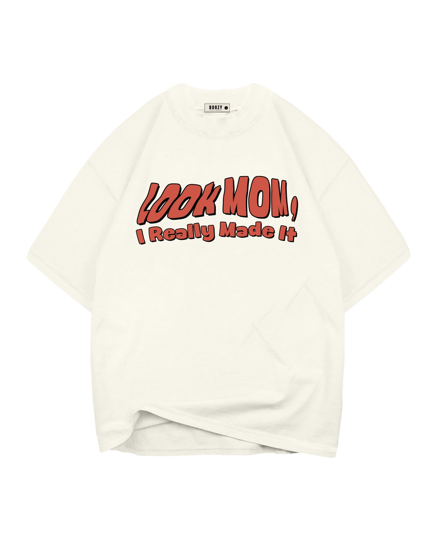 The 'I Made it' Boxy Oversized Tshirt - Oat Milk