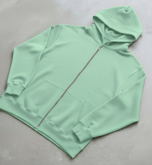Signature Zip Up Hoodie - Mint Green