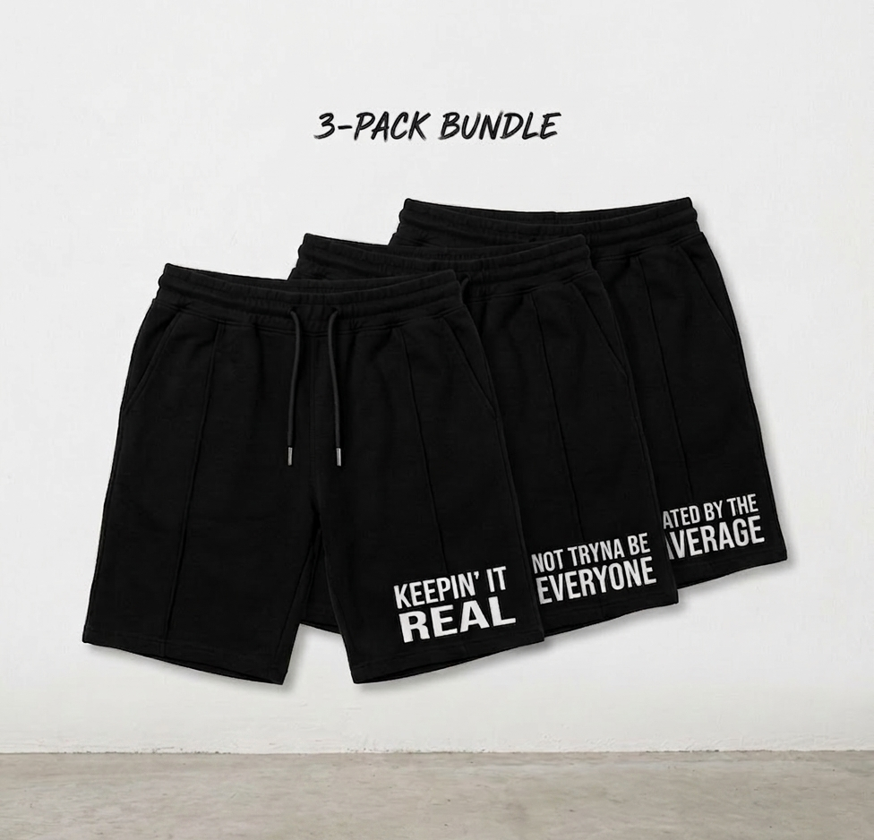 Raw Shorts Bundle - True Black (Pack of 3)