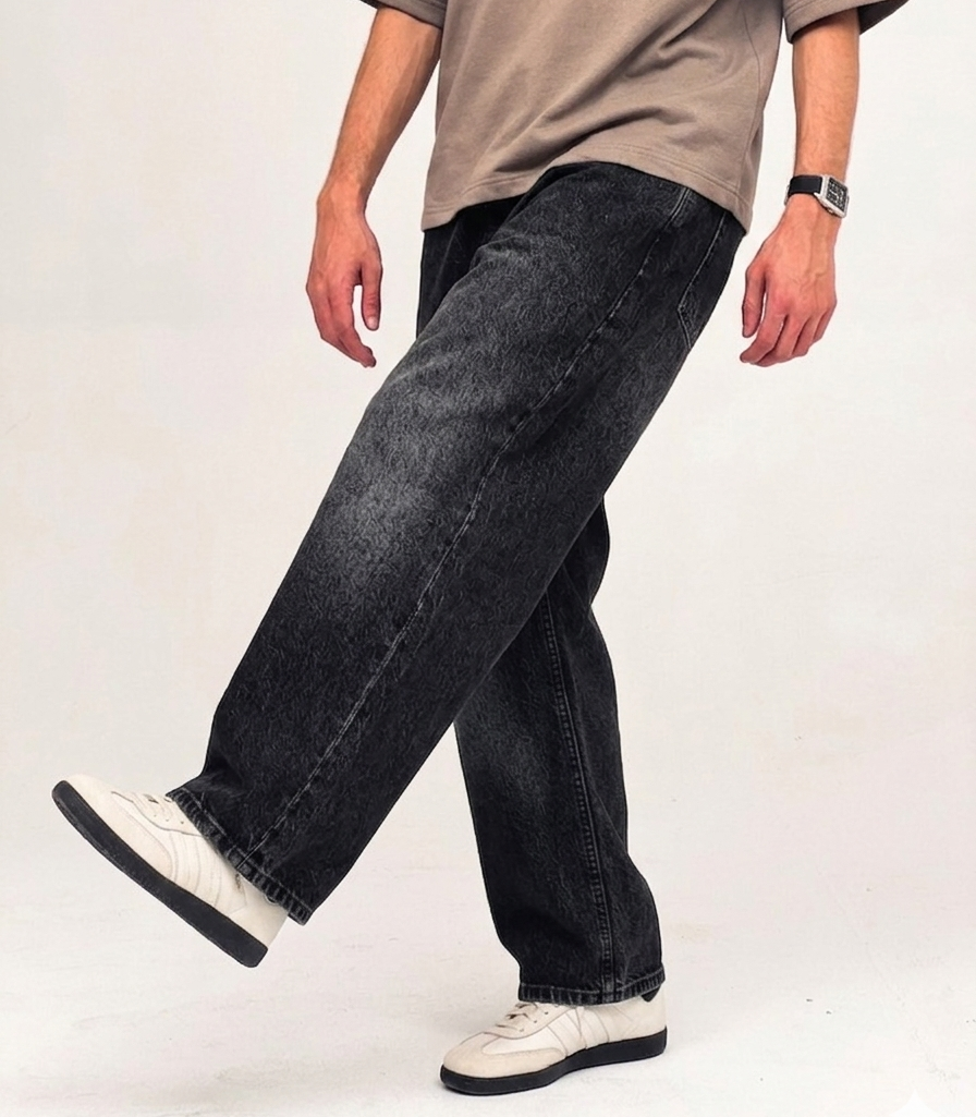 The Core Baggy Fit Denims - Carbon Phantom