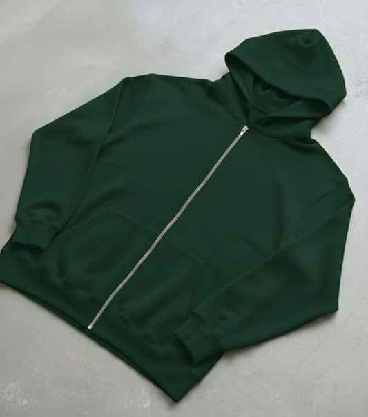 Signature Zip up Hoodie - Dark Green