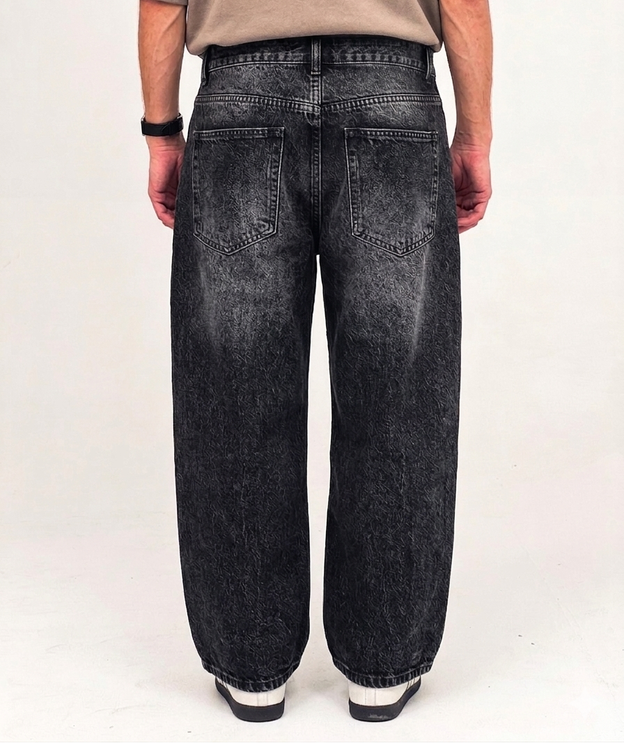 The Core Baggy Fit Denims - Carbon Phantom