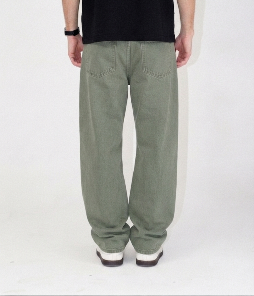 Jungle Green Baggy Denims