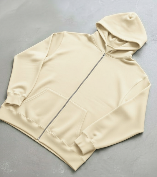 Signature Zip Up Hoodie - Vanilla Cream