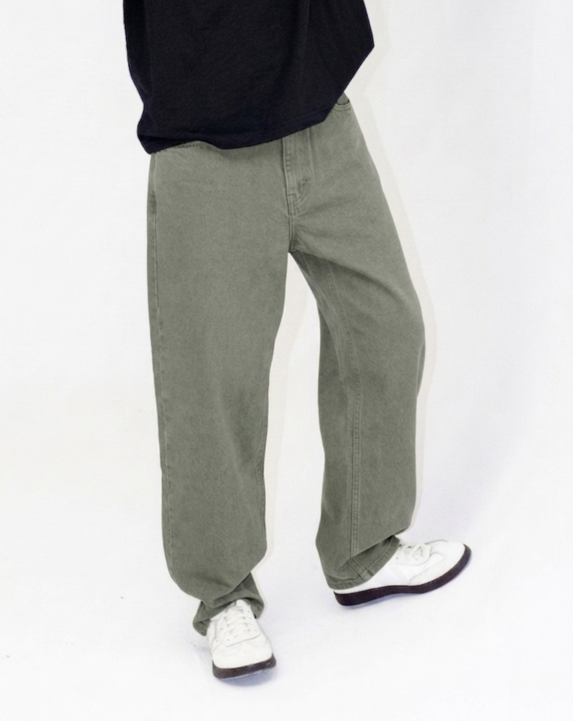 Jungle Green Baggy Denims