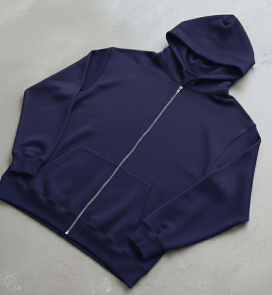 Signature Zip Up Hoodie - Dark Blue