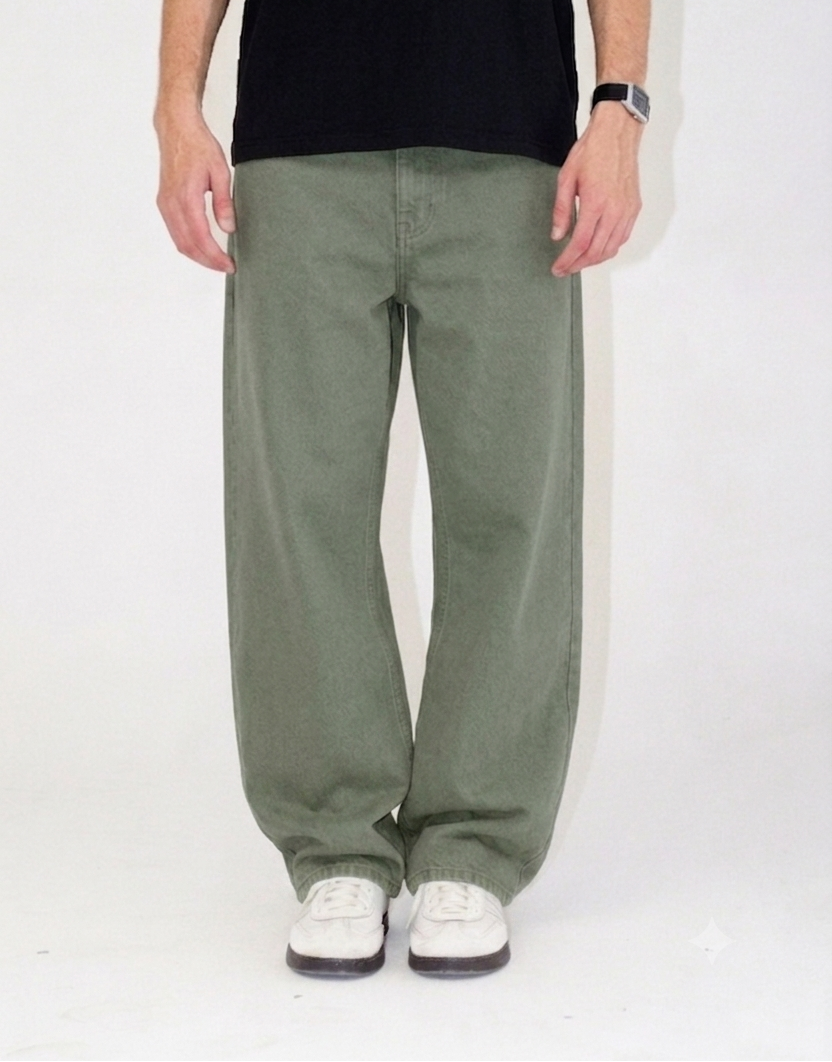 Jungle Green Baggy Denims