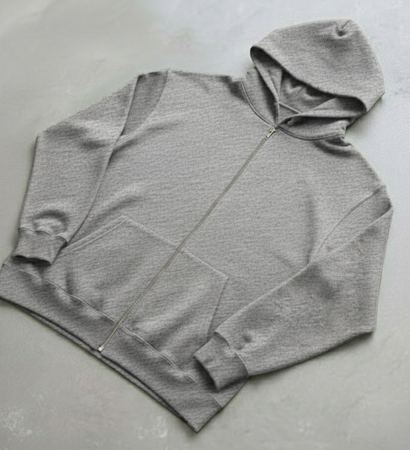 Signature Zip Up Hoodie - Heather Grey