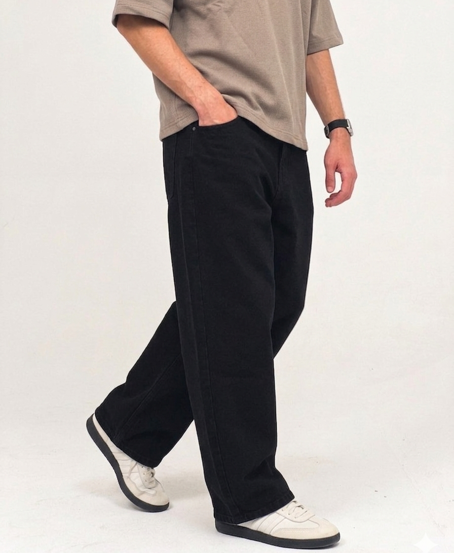 The Core Baggy Fit Denims - Onyx