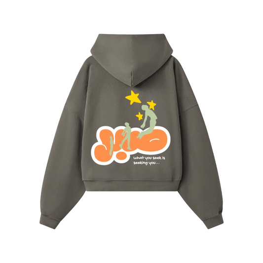 THE SABR CROP HOODIE - Steel Grey